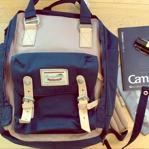 Doughnut Macaroon Backpack, Light Pink & Navy